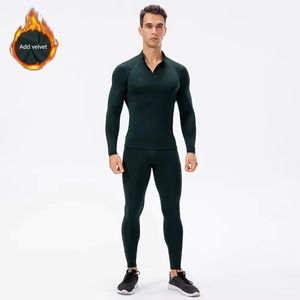 Completo Invernale da <span class=keywords><strong>Uomo</strong></span> in Pile per Fitness, con Zip, Maniche Lunghe e Pantaloni Aderenti, Set Due Pezzi - Product Image 6