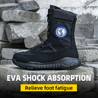 Bottes en cuir noir légères, tactiques, respirantes, antidérapantes et résistantes à l'usure