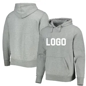 OEM high quality manufacturers grey men custom logo plain men hoodies