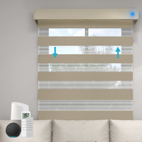 Moteur de stores zébrés intelligents pour l'intérieur, rechargeables et prise intégrée, occultant, 100% Polyester, Double couche, jour et nuit, stores zébrés
