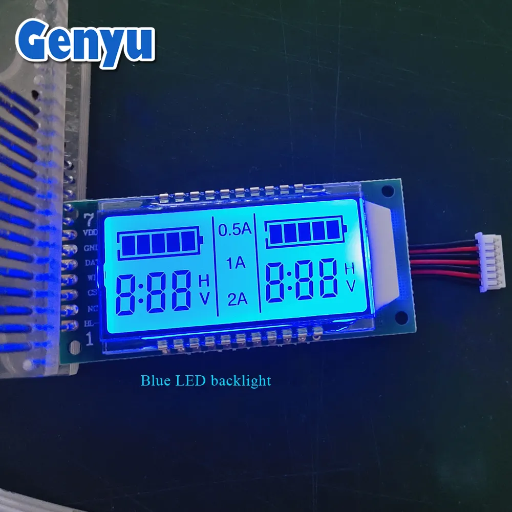 Positive TN ЖК-дисплей с синей подсветкой пользовательского ЖК-модуля OEM ODM 7-сегментный ЖК-дисплей