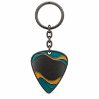Porte-clés en métal plaqué personnalisé en forme de plectre de guitare, avec logo sur mesure, vente en gros, cadeau souvenir, fabricant de qualité supérieure