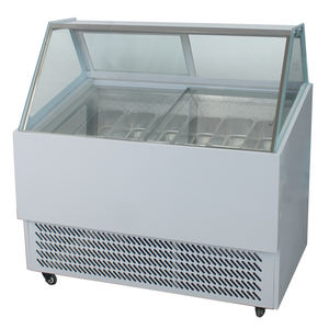 12 finestre di vetro trasparente ad angolo retto ghiacciolo Gelato ad alta produttività vetrina nuova condizione - Product Image 1