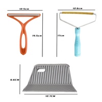 Kit de nettoyage des poils d'animaux réutilisable en 3 parties : rouleau anti-poils, rasoir à tissu et grattoir pour chats et chiens