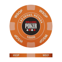 Jetons de poker en céramique personnalisés avec logo WSOP, 39 mm, 9,7 grammes, 3,3 mm, 10 grammes, vente en gros, casino professionnel, Texas Hold'em, lot de 500