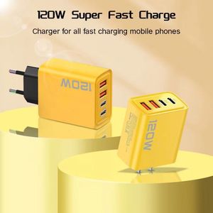 อะแดปเตอร์ชาร์จเร็ว 120W หัวปลั๊กแบบ US/EU/UK ช่องเสียบ USB ชาร์จได้สองพอร์ต Type C แบบพกพา - Product Image 2