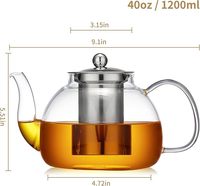 Vente en gros ensemble de tasses à thé transparentes théière en verre à haute teneur en borosilicate théière bouilloire en verre théière avec passoire