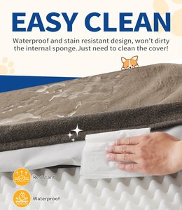 Cama grande para perros en stock, sofá ortopédico, caja de huevos, Base impermeable de espuma, almohadilla de soporte lavable y extraíble - Product Image 6
