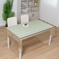 Nappe en PVC gaufré à paillettes dorées RNPT, transparente et imperméable, sur mesure pour la décoration de dîners, de fêtes et de banquets