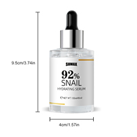 Sumax Nouveau Visage 92% Escargot Sérum Hydratant Raffermissant La Peau Plus Lisse Vente en Gros OEM Marque Privée 45ml Bouteille En Verre Sérum De Soin Du Visage