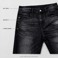 Jeans baggy pour hommes SOONREE, denim streetwear, coupe droite, jeans pour hommes Y2K, noir délavé, vintage, sur mesure, OEM, haute qualité