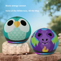 Haut-parleur Bluetooth portable de poche en tissu à motif de dessin animé, mini haut-parleur audio extérieur sans fil TWS avec basses puissantes, idéal comme cadeau