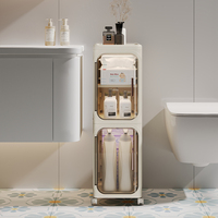 Conteneur de rangement multifonctionnel pour la maison, armoire de rangement pliable en plastique avec roulettes, anti-poussière et anti-fissures