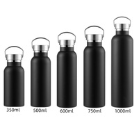 Bouteille d'eau isotherme à double paroi 17OZ/500ML à large ouverture, en acier inoxydable 304, avec couvercle à poignée