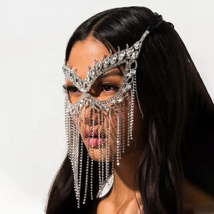 Bincho – masques en strass et Zircon pour filles, masques pour les fêtes de noël et d'halloween