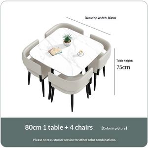 Mesa de Comedor para Cafetería, 6 Plazas, Estructura Metálica, Piedra Sinterizada, Cuadrada, Moderna, Minimalista, Ecológica, <span class=keywords><strong>Muebles</strong></span> para el Hogar - Product Image 6