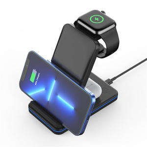 Nuovo Caricabatterie Wireless Pieghevole 3 in 1 dal Design di Fabbrica per <span class=keywords><strong>Samsung</strong></span>, iPhone, Auricolari e Smartwatch - Product Image 2