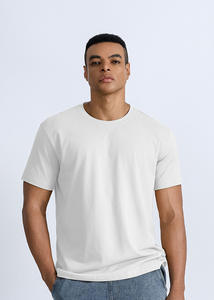 Magliette da uomo 100% in cotone 230g tinta unita in maglia Anti-pilling a forma regolare girocollo manica corta Casual - Product Image 6