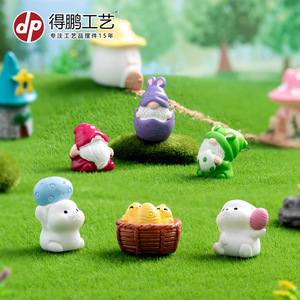 Dp Miniature Easter Gnome And Bunny Egg Decorations Resin Indoor Desktop Ornaments For Easter - Product Image 1