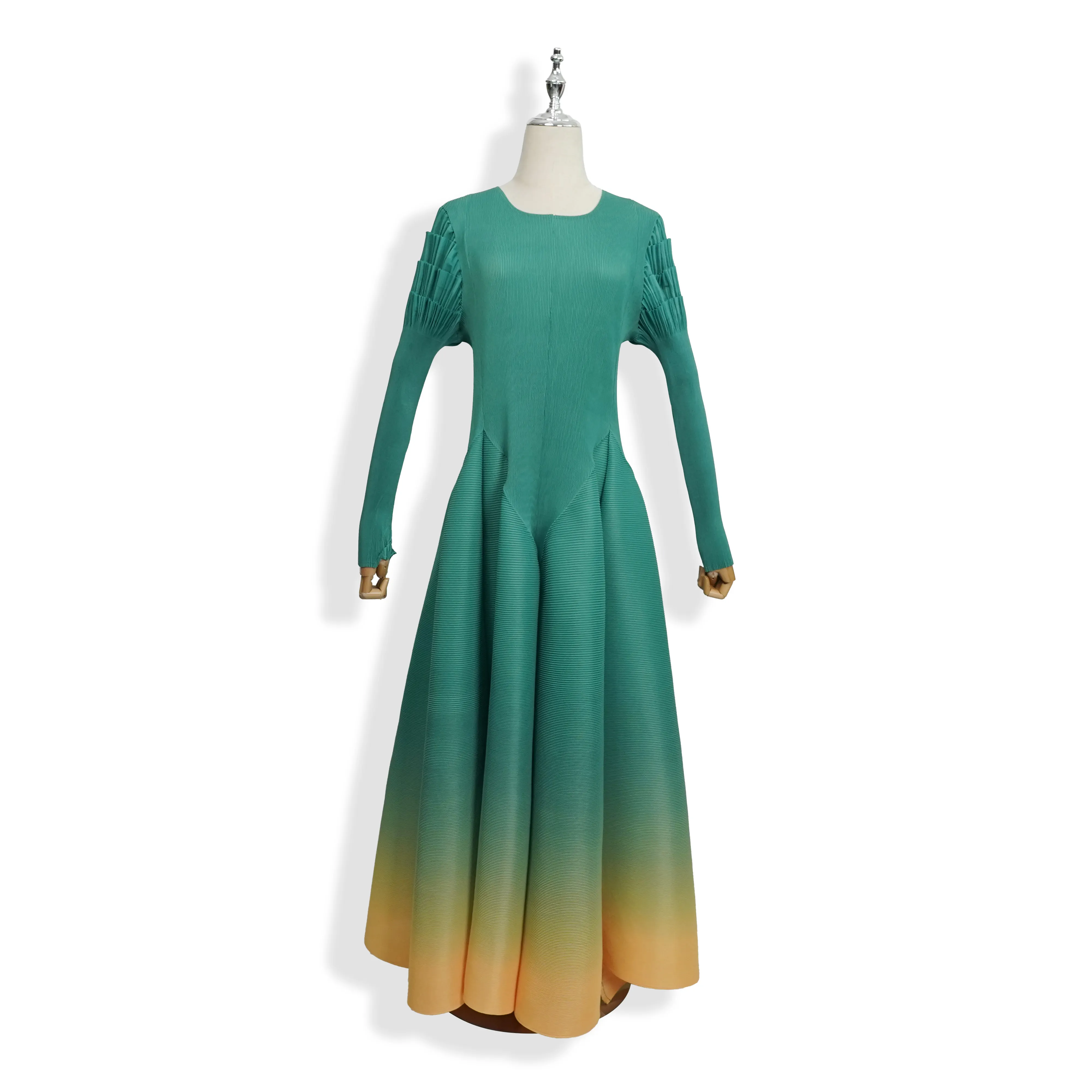 Gaun bercetak khusus untuk wanita pakaian ukuran Plus gaun Begonia Polinesia
