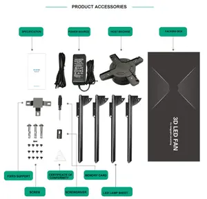 Fabrika doğrudan üreticisi 3D Dazzle şişe LED fan şekilli görüntüleme holografik projektör reklam ekranı