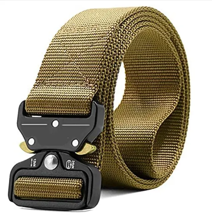 Tactical Quick Release Mens Web Work Riggers Belts Auto Metal Buckle Canvas Younger Nylon Safety Belt