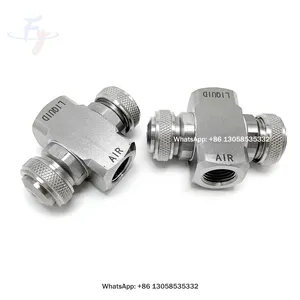 FY Air Atomizing Nozzle Adjustable Bidirectional Head Drip Air Atomizing Nozzle, Water Air Mixing Nozzle Water Atomizer