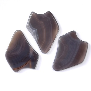 100% Natural Banded Agate Gua Sha Stone, Multi-Edge Irregular Scraper with Serrated Edges - Product Image 4