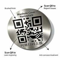 Étiquettes de codes-barres QR en aluminium et acier inoxydable gravées au laser sur mesure avec revêtement de couleur personnalisé pour le suivi des actifs industriels