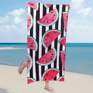 Оптовая продажа, пляжное полотенце из сверхтонкого волокна, быстросохнущее, водопоглощающее, с принтом для лета