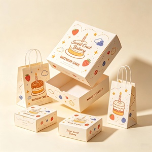 Custom Logo Cake Boxes Wholesale Bulk Disposable <b>Kraft</b> Bakery Paper <b>Box</b> Food Container Packaging for Cupcake Donut Bread Pastry - Product Image 2