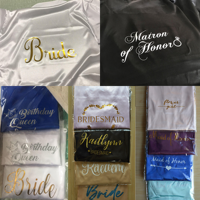 Bata de lujo con cuello en V para mujer, de seda satinada, ODM, 55 colores, hasta la rodilla, lisa, para novias, spa, damas de honor, bodas, batas de la mañana