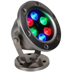 Lámpara subacuática Led, foco impermeable, lámpara de paisaje colorida moderna, estanque de peces, fuente de luz de acero inoxidable para pecera