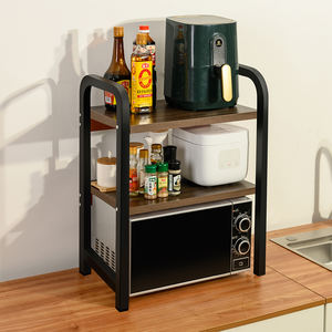 Vente directe d'usine, étagère de rangement de cuisine, support de four à micro-ondes en acier au carbone <span class=keywords><strong>pas</strong></span> <span class=keywords><strong>cher</strong></span>, étagère télescopique réglable, organisateur - Product Image 2