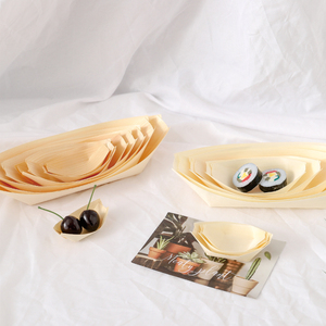 Bateau à sushi <span class=keywords><strong>en</strong></span> bois jetable Feuille de bois Bateau Sushi Apéritif Plats Plats <span class=keywords><strong>en</strong></span> vente - Product Image 5