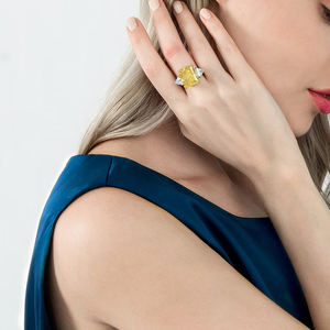 <span class=keywords><strong>Bague</strong></span> de Cocktail en argent Sterling <span class=keywords><strong>2023</strong></span> pour femme, bijoux en argent Sterling 925, diamant de <span class=keywords><strong>canari</strong></span>, zircon cubique, nouvelle collection - Product Image 5