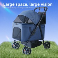 Poussette pliable pour animaux de compagnie, grande capacité, pour chiens et chats de petite et moyenne taille, transport extérieur, modèle W788