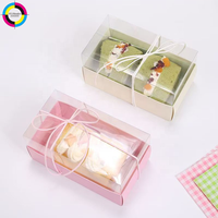 Boîtes cadeaux rectangulaires élégantes pour produits de boulangerie, boîtes de présentation transparentes avec base en papier durable pour gâteaux, macarons et desserts