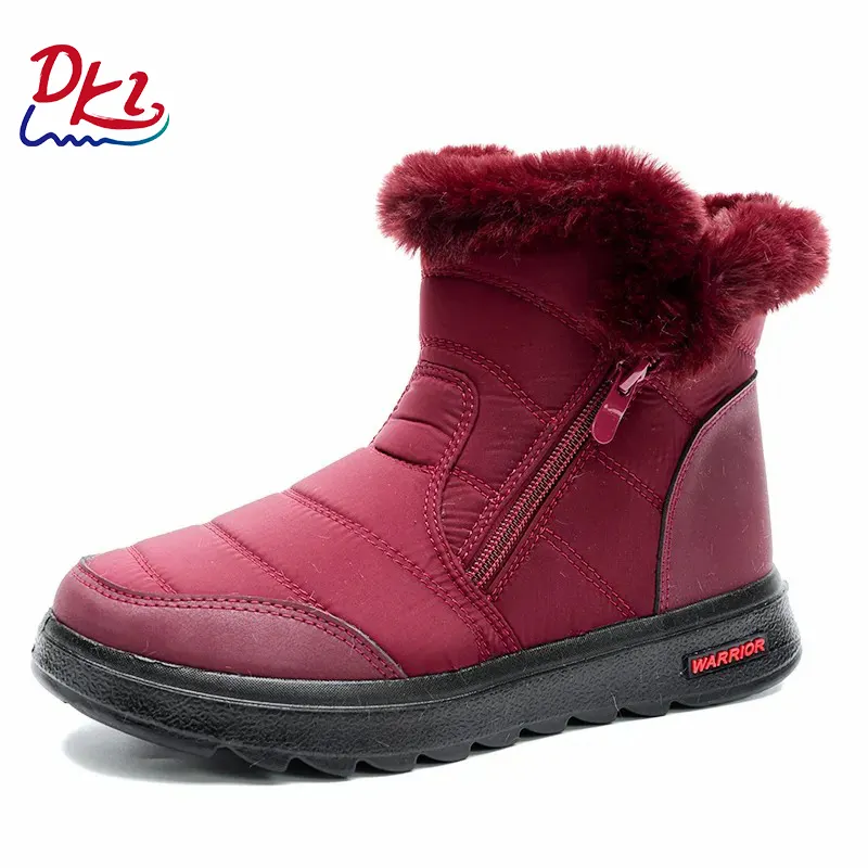 Wholesale Custom Winter Warm Short Snow Boots For Women Fashion Waterproof Plush Anti-slip Zipper Women Snow Boots