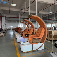 Station de pédicure haut de gamme en cuir PU, fauteuil de pédicure électrique réglable pour équipement de salon de manucure