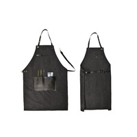 Ceinture bavoir en cuir poche tablier barista barman barbecue chef serveur uniforme