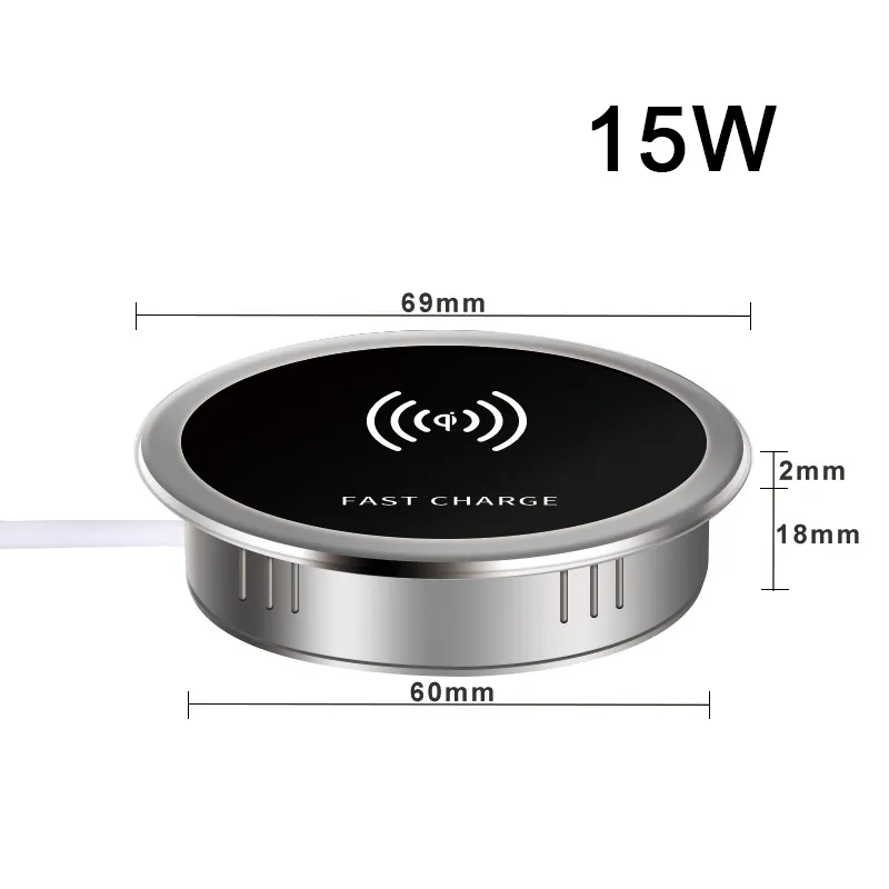 Built in Desktop Wireless Charger Desktop Furniture Embedded Qi 10W Fast Wireless Charger Charging For iPhone 11 Samsung Xiaomi