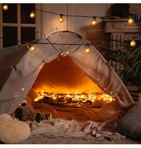 Guirnalda de Luces Solares G40 de 25 Pies para Exteriores, Patio Trasero, <span class=keywords><strong>Guirnaldas</strong></span> LED G40, Luces Solares Vintage G40, Guirnalda de Luces de Alambre de Cobre - Product Image 4