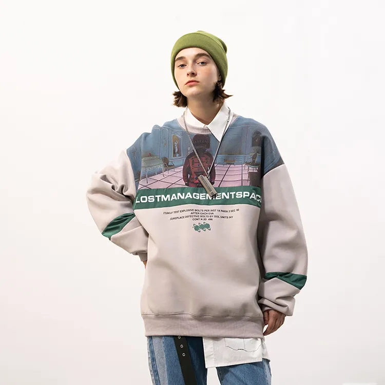 custom logo casual cool unisex oversized hoody sweatshirt hip hop crewneck crop pullover hoodies for women clothing