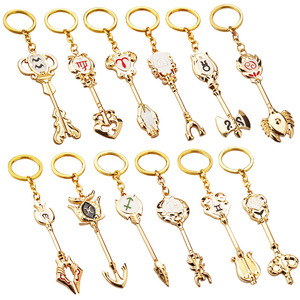 Porte-clés pendentif en émail Anime <span class=keywords><strong>Fairy</strong></span> Tail 12 Constellation Porte-clés porte esprit du zodiaque Porte-clés en métal avec <span class=keywords><strong>logo</strong></span> personnalisé - Product Image 2