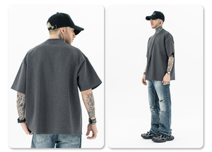 เสื้อยืดคอกลมทรงบ็อกซี่โอเวอร์ไซส์ MT2640 ผ้าคอตตอน 95% สแปนเด็กซ์ 5%  น้ำหนัก 240 กรัม แบบเรียบ ไม่มีลาย  สำหรับทุกเพศ - Product Image 6