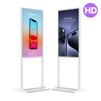 Reproductor de Publicidad Digital LCD con Pantalla Táctil 4K de Alto Contraste, Marco de Aleación de Aluminio, Anti-Reflejos, de 50 Pulgadas, para Suelo