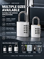 Cadenas à combinaison ovale en aluminium coloré pour casier, bagages et armoire