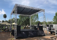Structure de toit en treillis carré monocouche en alliage d'aluminium modulaire, capacité de charge de 500 kg, éclairage de scène, écran LED pour événements