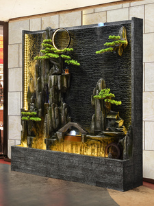 מזרקת מפל חיצוני פנג שואי מזרקת פיברגלס קיר מזרקת מים עם אור גדול מסלעת מים וילון קיר - Product Image 4